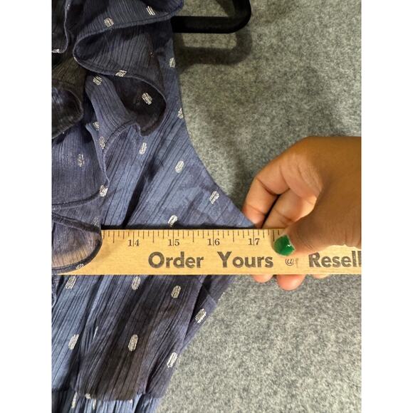 INC International Concepts Dress‎ Women M Blue Sleeveless Tiered Chiffon Ruffle - Picture 3 of 8